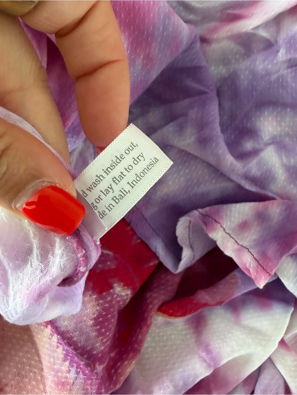 Indah Swan Dress -Lavender Tie-Dye Floral V-Neck Sundress - Picture 7 of 7